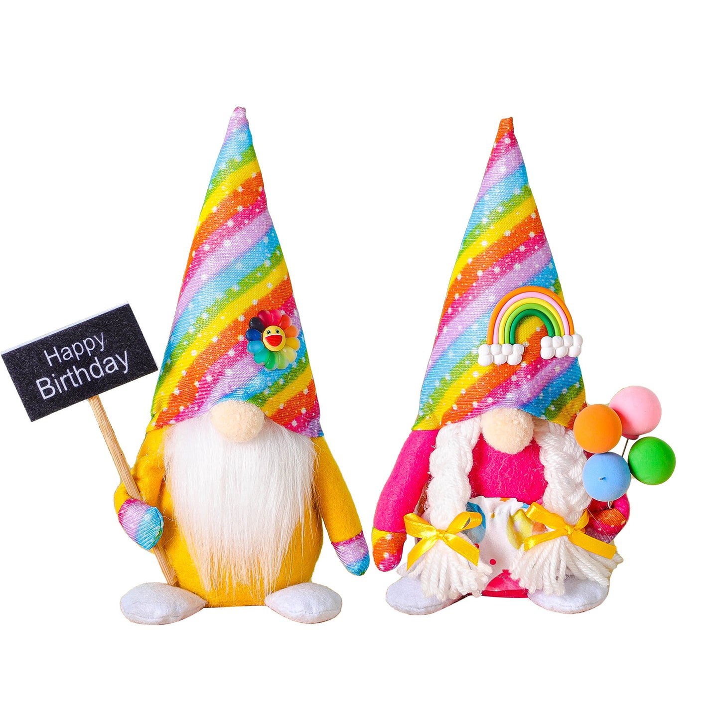 New Rainbow Birthday Rudolph Doll Ornaments