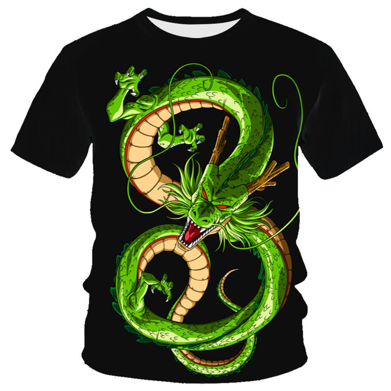 New Dragon Series 3D Digital Printing Men's Round-neck Short-sleeved T-shirt