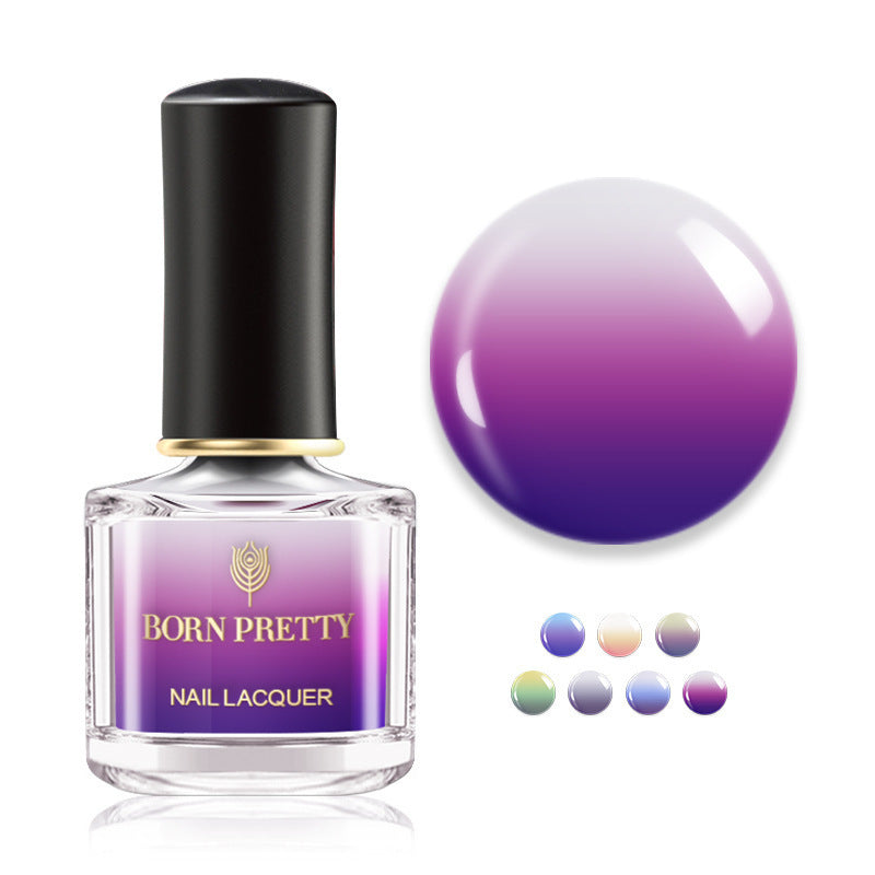 Three-color temperature-change nail polish