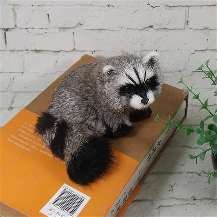 Simulation Raccoon Model Ornaments Nine-section Raccoon Animal Taxidermy Fur Crafts Cognitive Photography Props