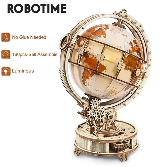 Robotime ROKR Globe 3D Wooden Puzzle Assemble Buliding Kits for Boy