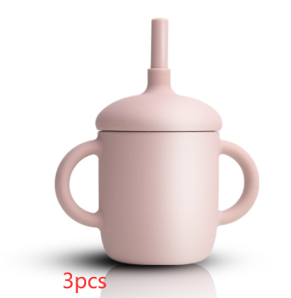 New Design Baby Feeding Cup Straw Water Bottle Sippy Cup Silicone