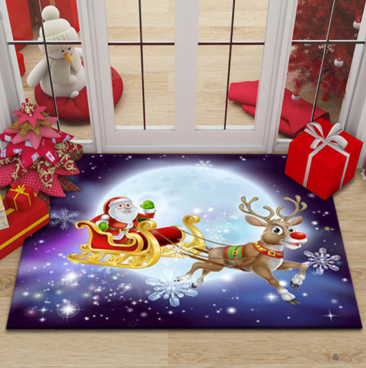 Christmas Carpet Living Room Festive Red Floor Mat