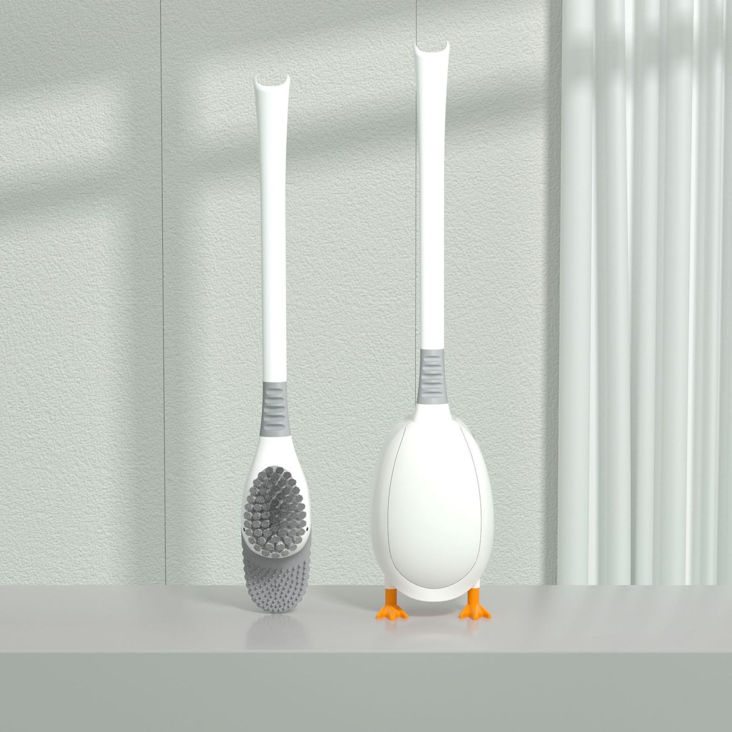 Diving Duck Toilet Brush Without Dead Angle Long Handle Soft Hair Toilet