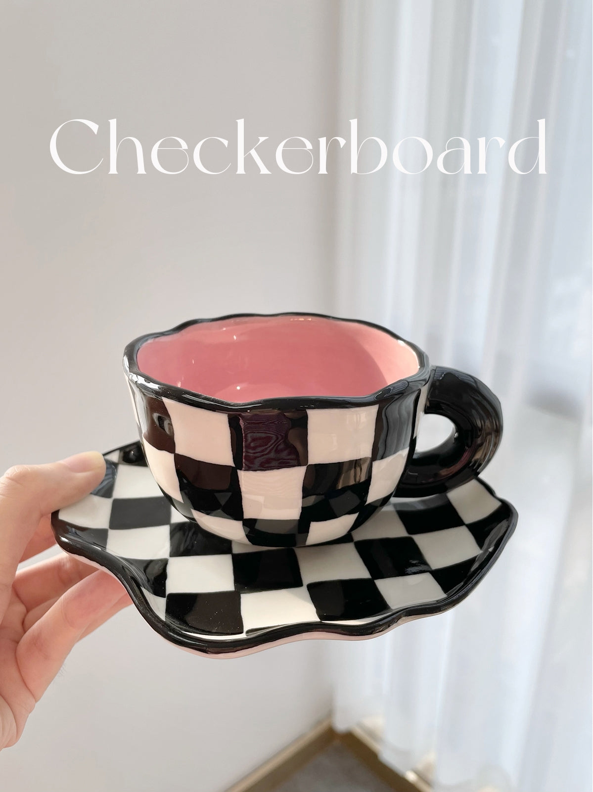 Black And White Checkerboard Mug Creative Net Red Mug