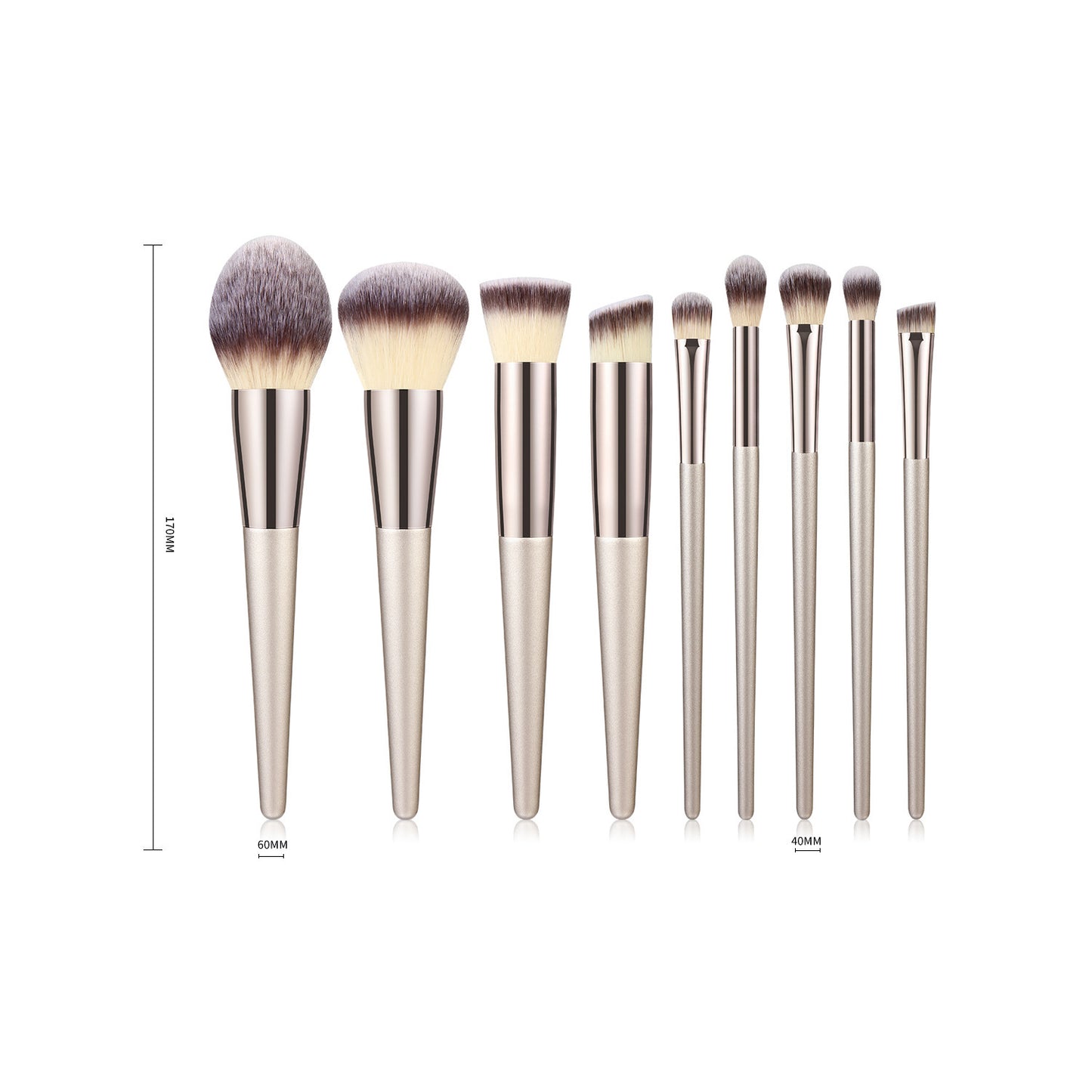 Wooden Handle Makeup Brush Champagne Gold