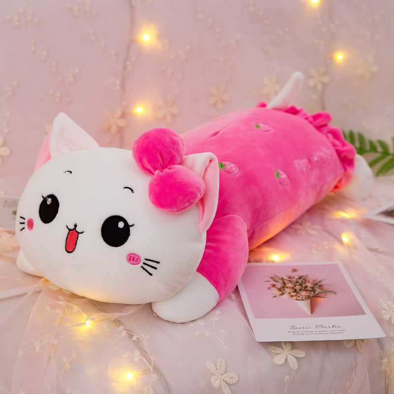 Girl's Heart Cat Plush Toy Soft Long Pillow