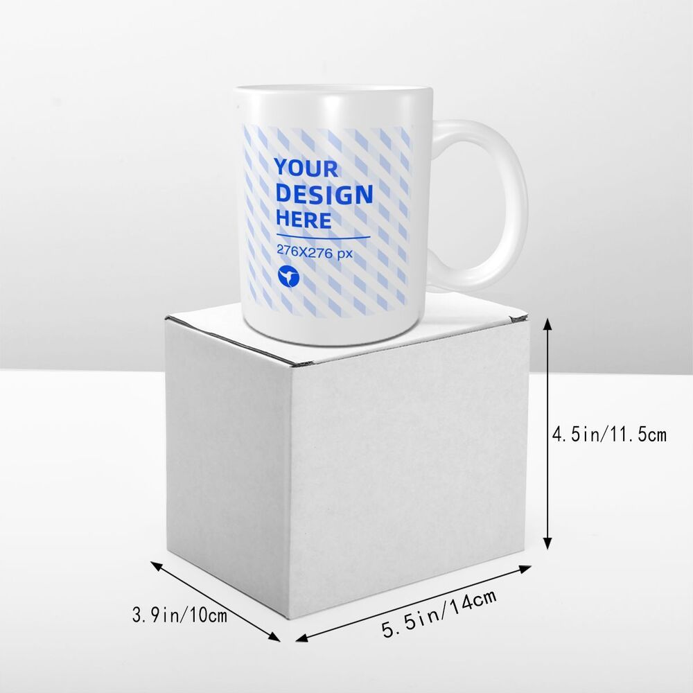 White mug (double-sided printing / pattern symmetry)