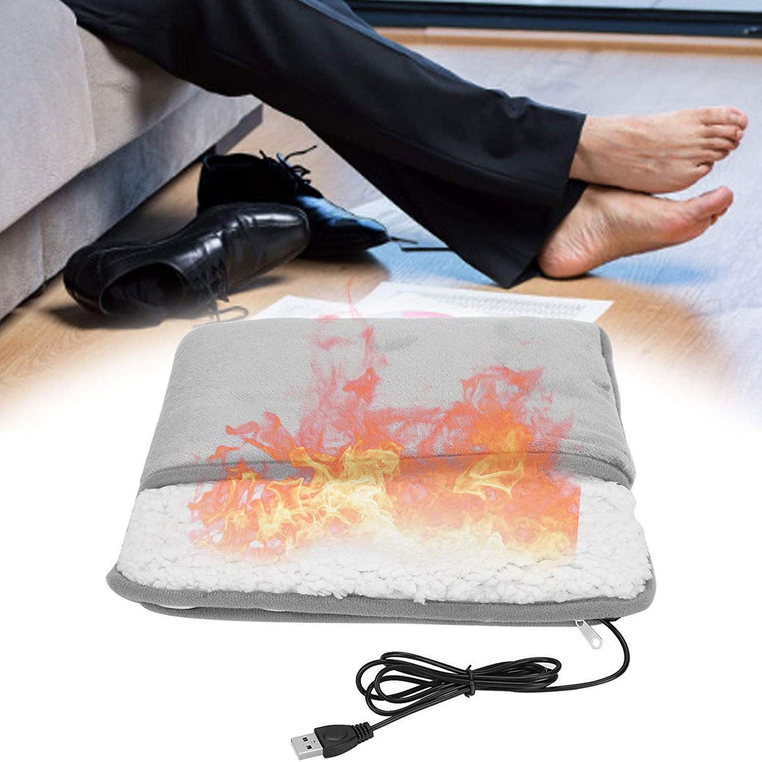 USB Heating Foot Warmer Warmer Treasure Cover Artifact Board Warm Shoe Board