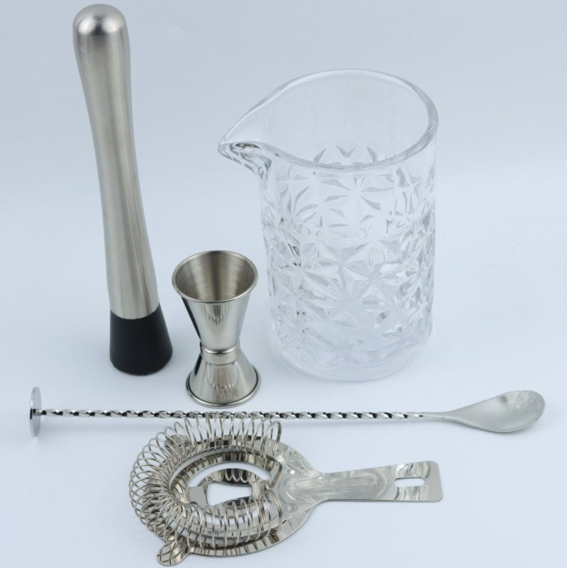 Ice Strainer Crystal Glass Stainless Steel Cocktail Shaker Cocktail Set