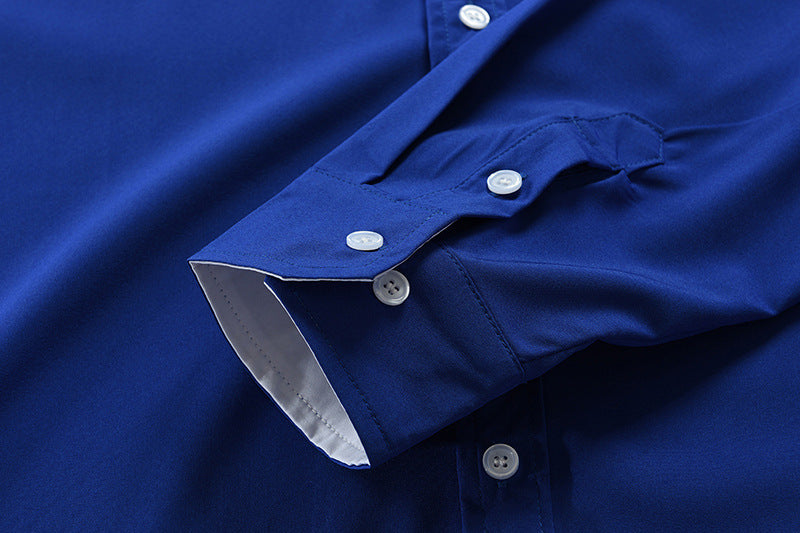 Long Sleeve Placket Fashion Contrast Casual Shirt