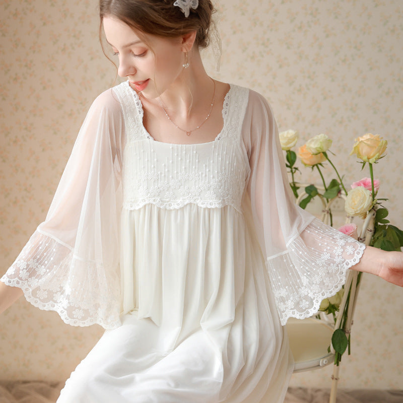 Mesh Embroidery Lace Home Clothes Sleeping Skirt