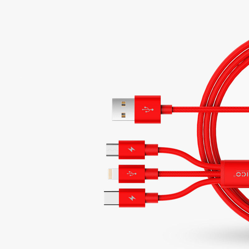 Three-in-one Data Cable Mobile Phone Universal Charging Cable