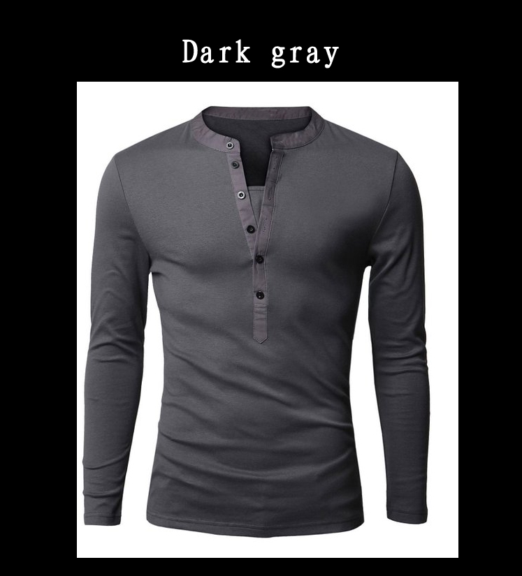 Casual Men's Slim Solid Color Long-sleeved T-shirt