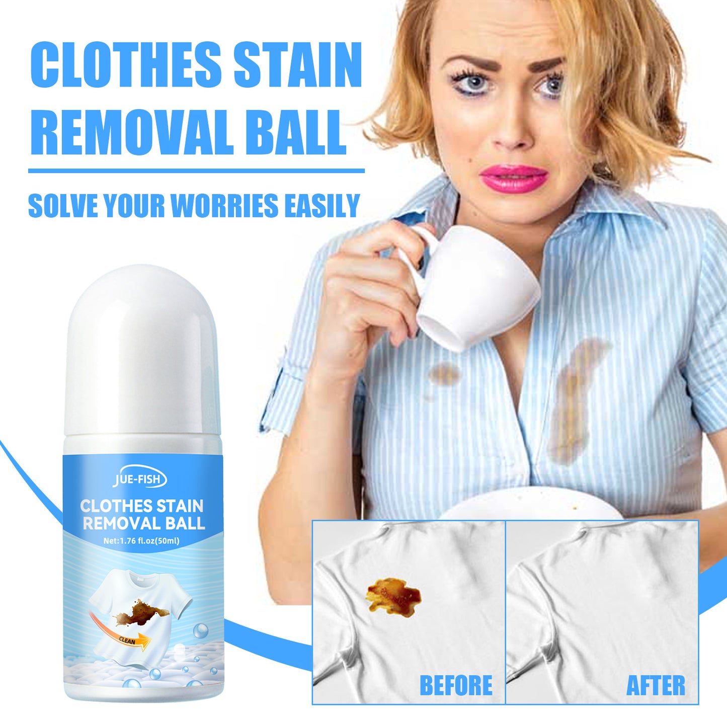 Clothes Stain Removal Ball Oil Stains Portable Decontaminate