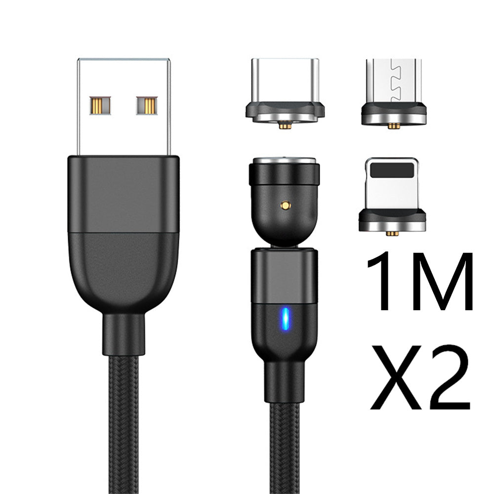 Magnetic Data Cable Threeinone 540-degree Rotation Charging Cable Suitable