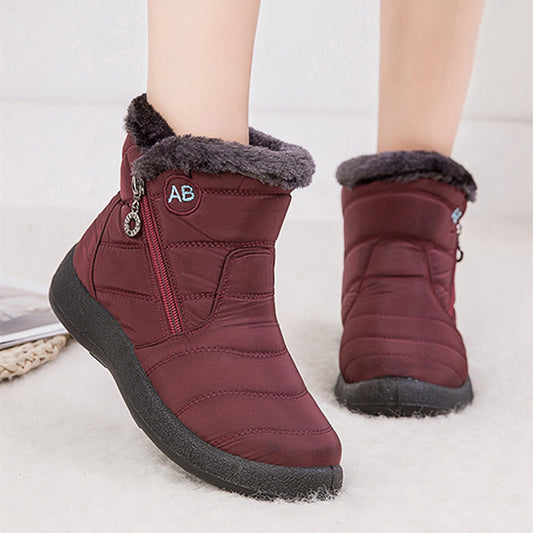 Waterproof Snow Boots Plush Warm Winter Shoes Casual Lightweight Ankle Boots