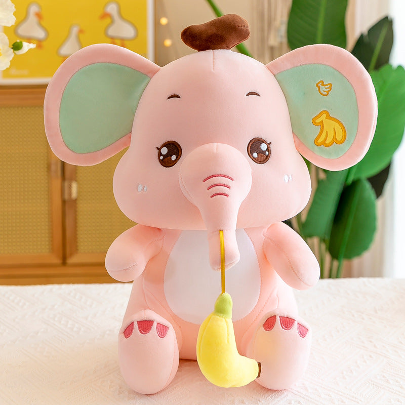 Scissors Machine Holding Banana Baby Elephant Doll