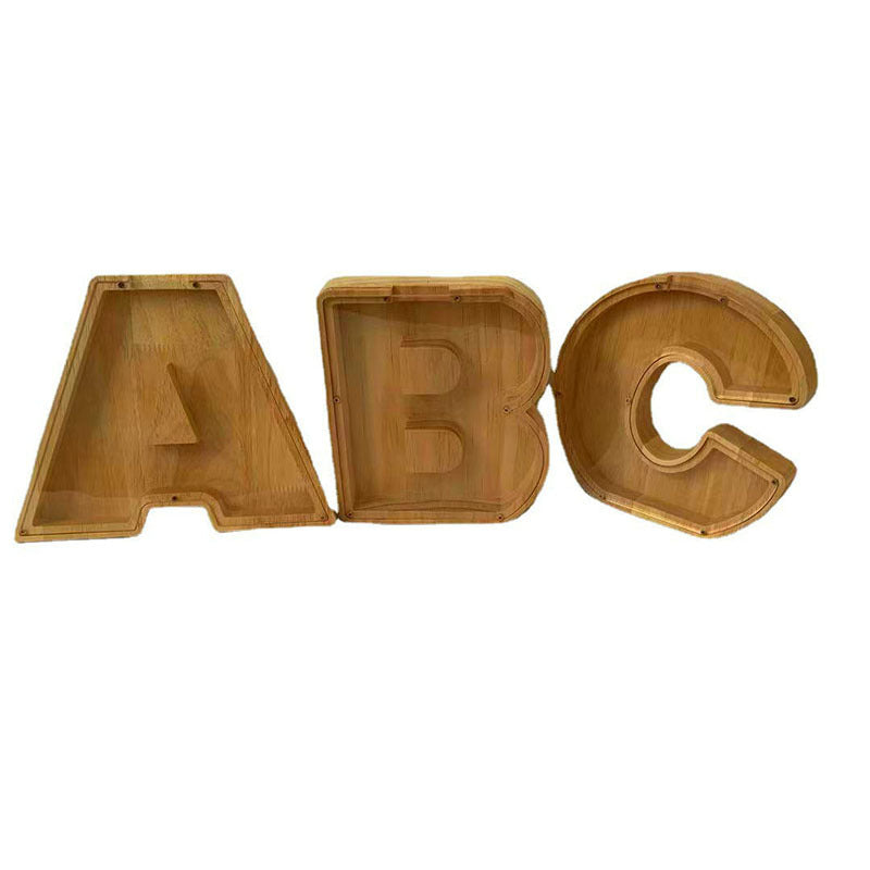 Twenty-six English Alphabet Piggy Bank Wooden