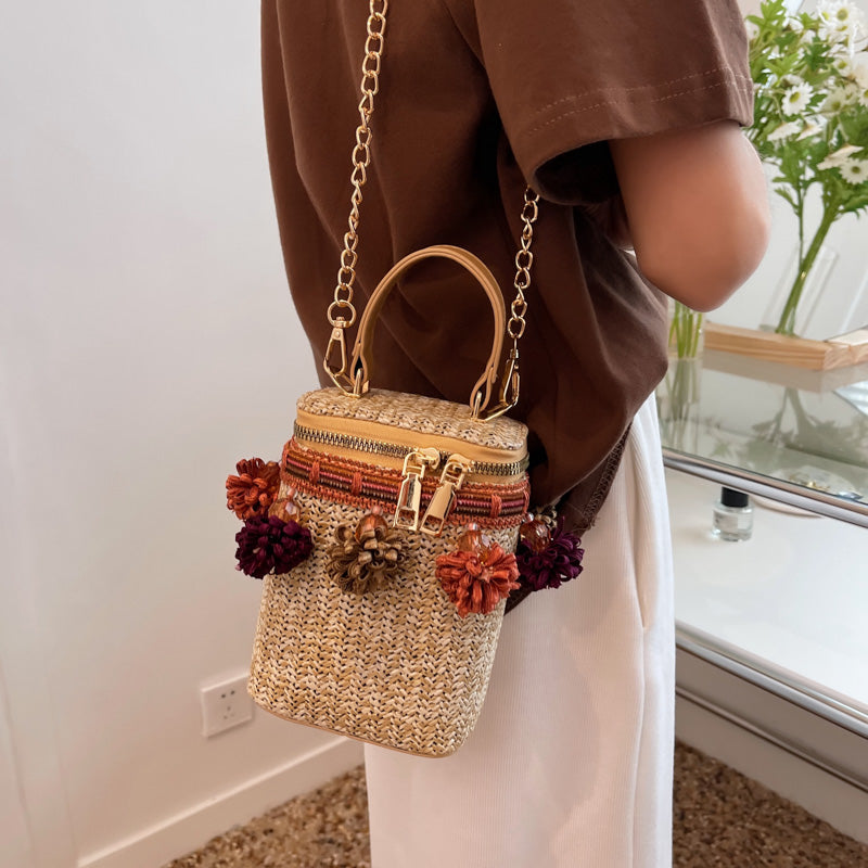 Mini Cute Totes Woven Women's Shoulder Bag Bohemian Handmade Crossbody Bags Knitted Summer Straw Beach Bag Female Handbags