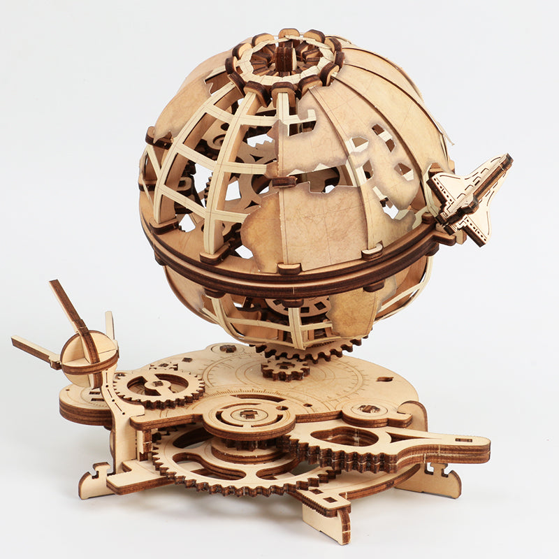 Creative Shifting Globe Educational Toy Wooden Mechanical Transmission Model Gift For Children