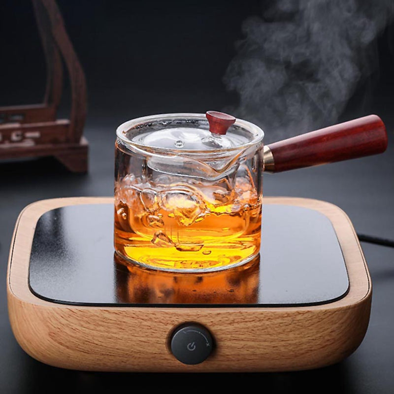 Wooden Handle Teapot Thickened Glass