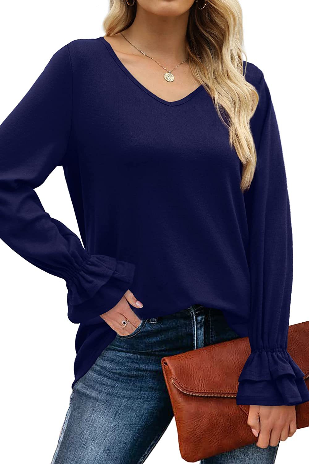 Long Sleeve Solid Color T Shirt Top