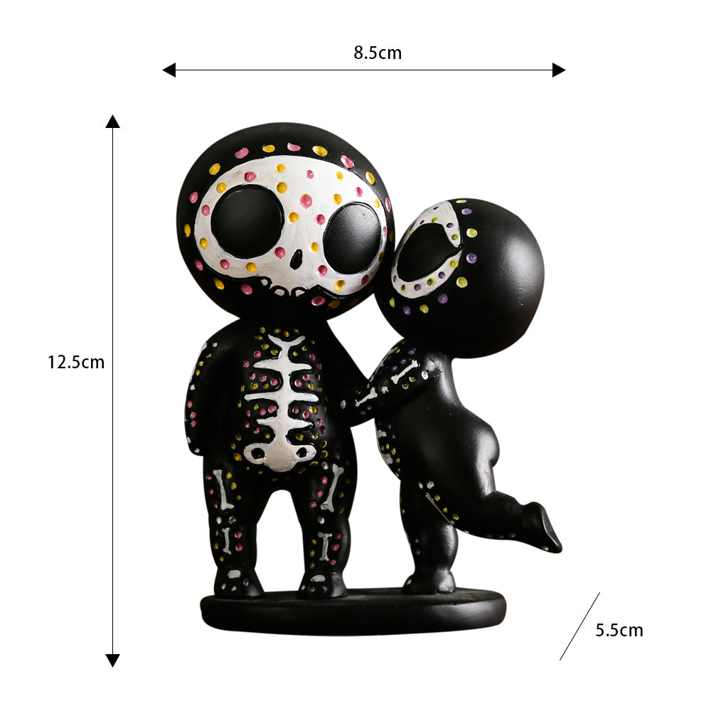 Doll Resin Decorated Craft Halloween Skull