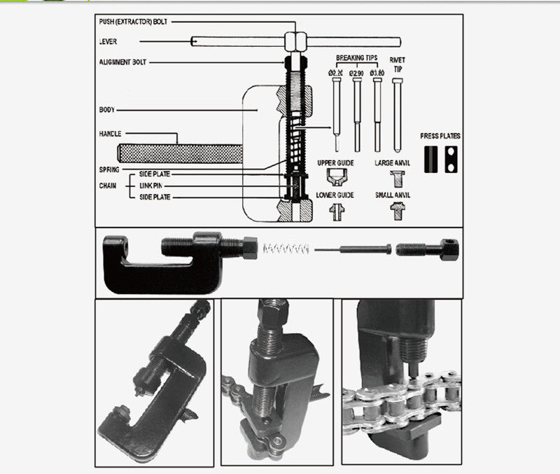 Timing Chain Remover For Bicycle And Motorcycle