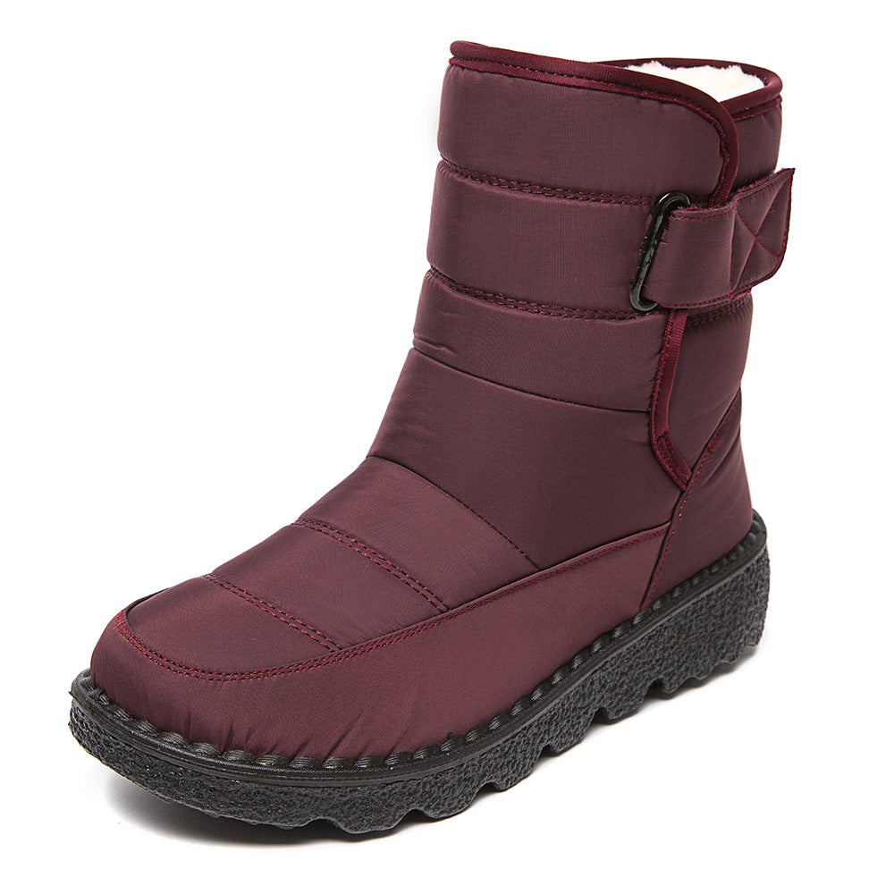 Velcro Snow Boots Winter Warm Plush Shoes Women