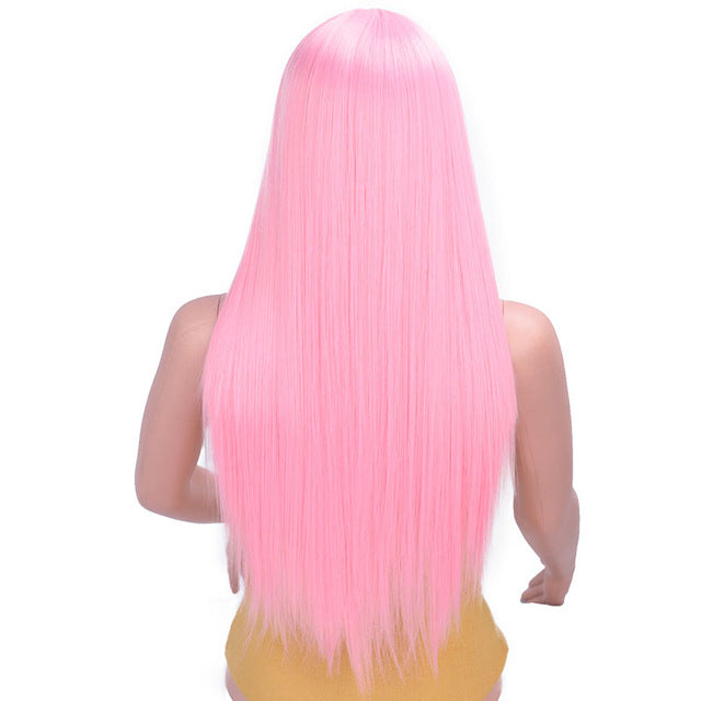 Women's fake long straight hair