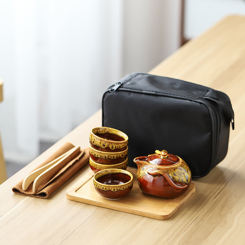 Complete Travel Kung Fu Tea Set Small Tea Tray Set