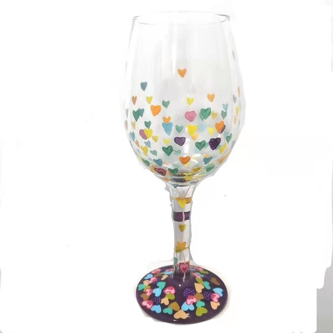 Hand-painted Crystal Wine Glasses Goblets For A Christmas