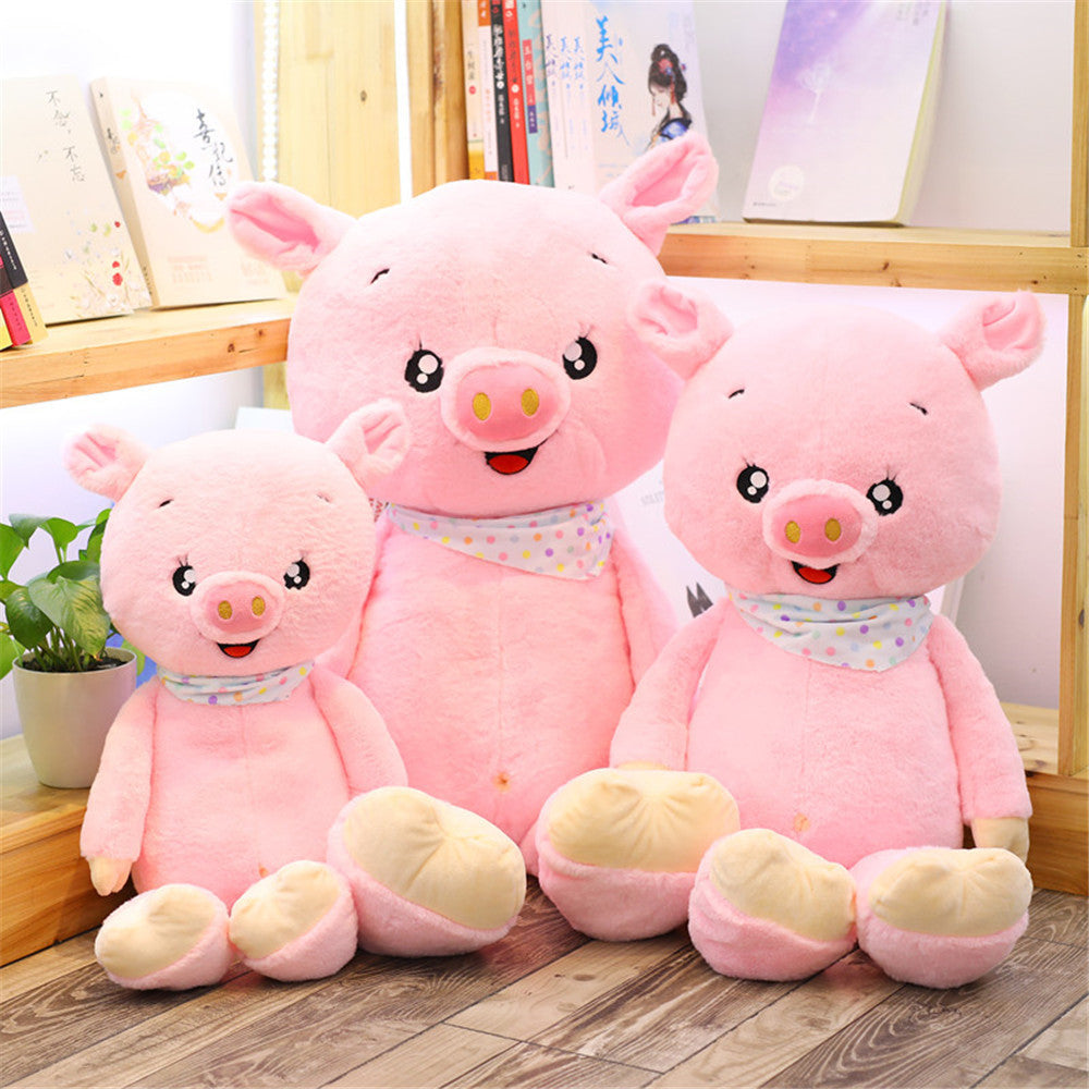 Solid Color Cute Cartoon Scarf Pig Doll Plush