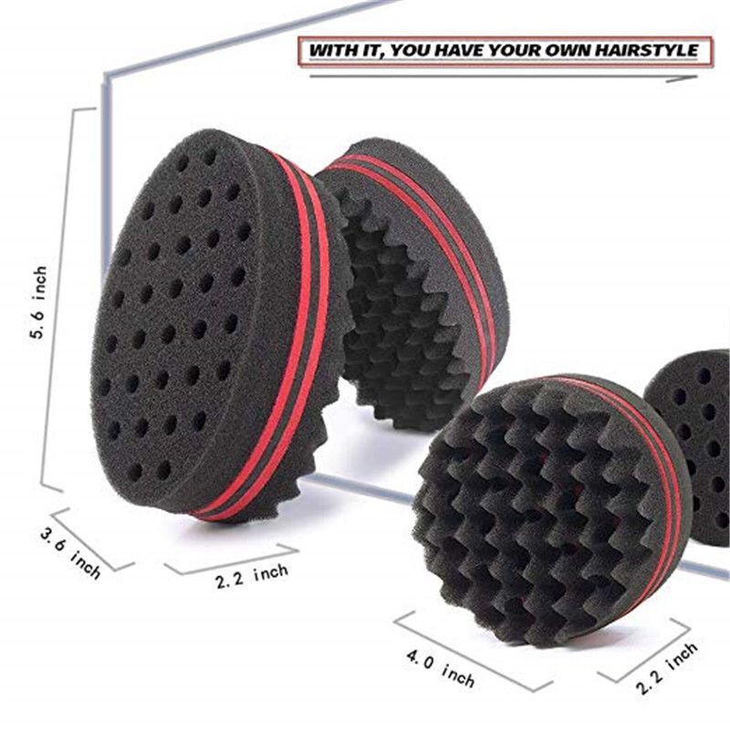 Wave-shaped Sponge Hair Twist Brush Double Sided Multi-holes Side