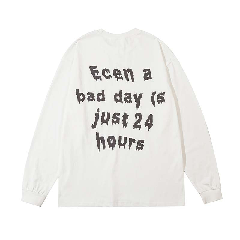 Cartoon Alphabet Print Cotton Long-sleeved Sweatshirt