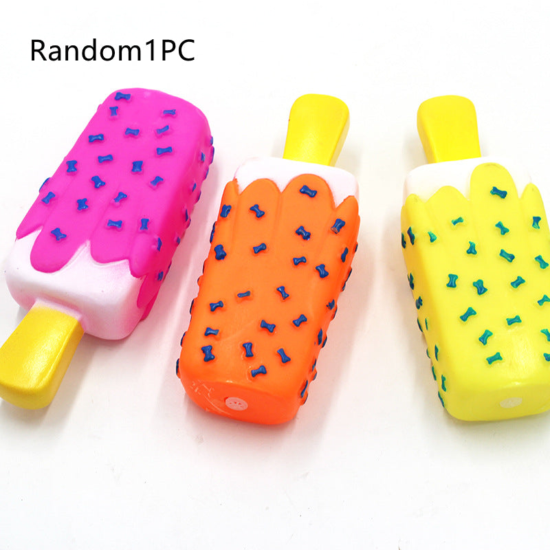 Dog Vinyl Sound Toys Simulation Popsicle Ice Cream