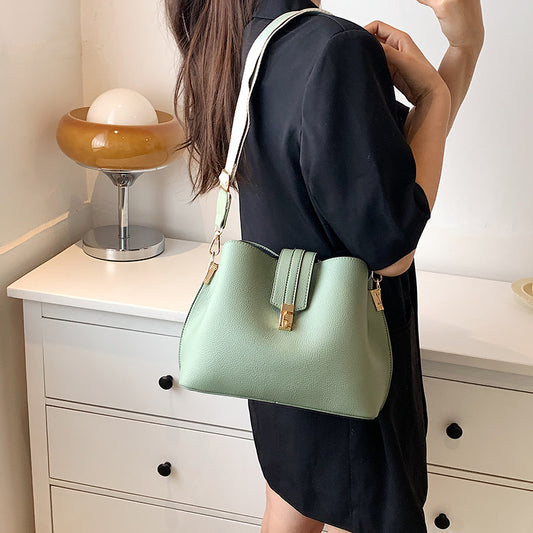 Fashion Simple Small PU Leather Bucket Crossbody Bags For Women 2022 Designer Fashion Lady Luxury Shoulder Side Handbags