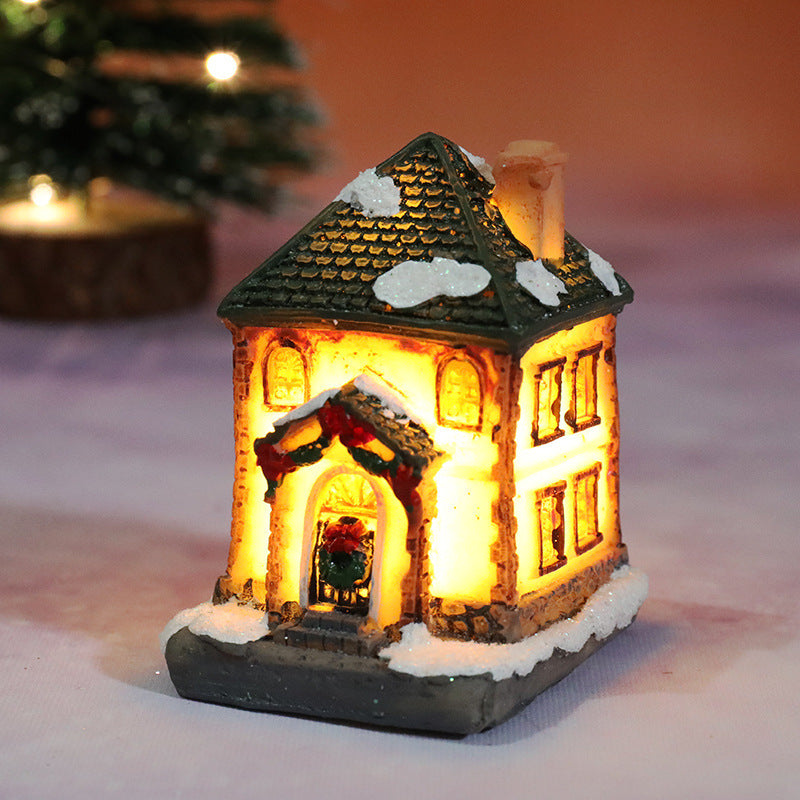 Christmas Decorations Micro Landscape Resin House