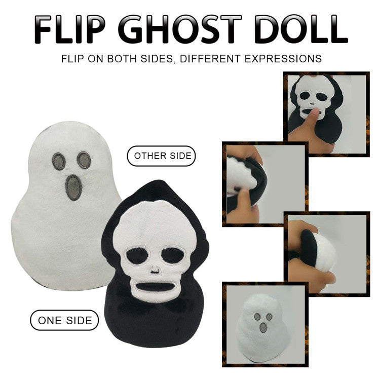 Reversible Halloween Ghost Flip Stuffed Plush Doll