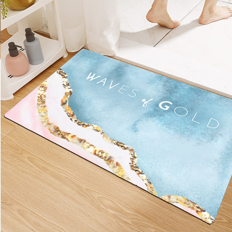 Wind Diatom Mud Bathroom Floor Mat Absorbs Water