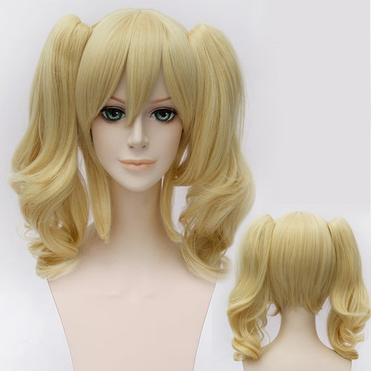 European And American Curly Hair Golden Yellow Anime Cosplay Wig