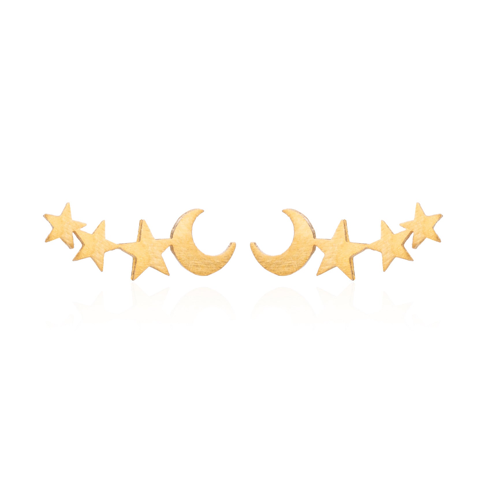 Cute Mini Girl Series Star Moon Combination Stud Earrings University Style Birthday Gift