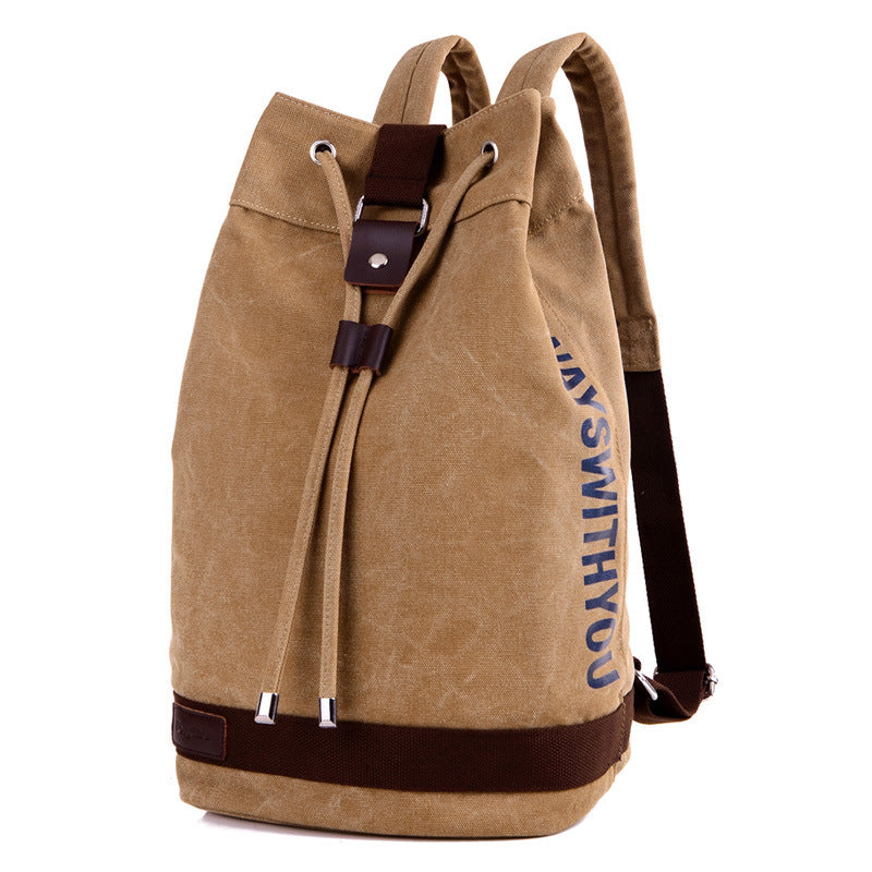 Casual Canvas Bag Drawstring Bucket Backpack Multifunctional Large Capacity Basketball Backpack Fashion