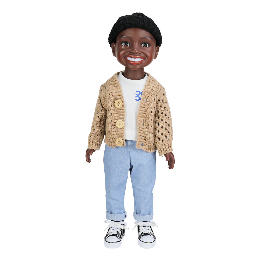 18 Inch African Simulation Doll Children's Toy Joint Vinyl