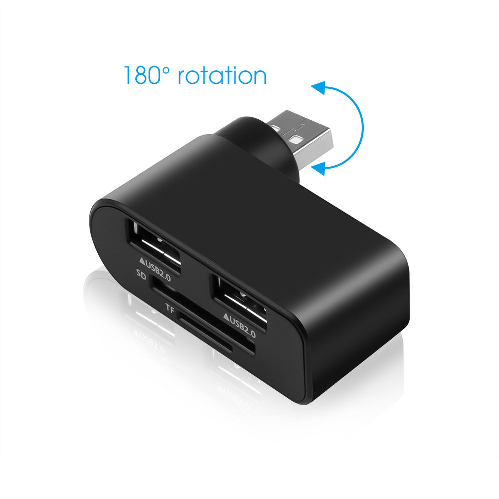 Rotating USB 2.0HUB hub multi-function card reader splitter one drag three port docking station