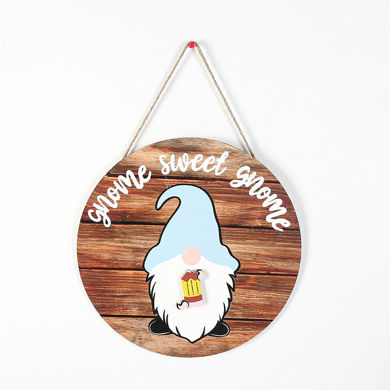 Christmas Wooden Door Decoration Hanging Easter Gnome