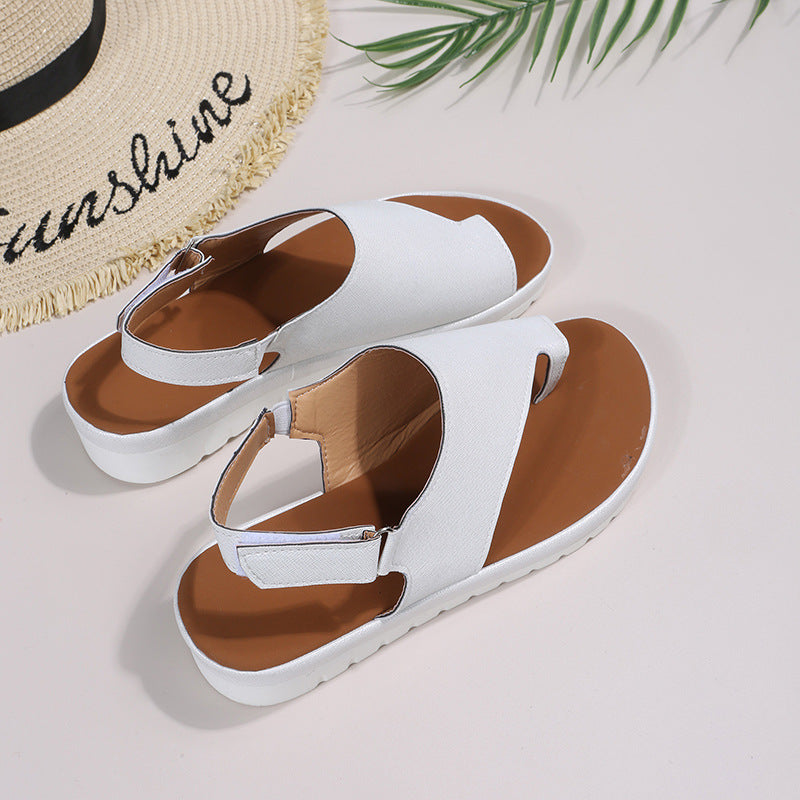 Thong Sandals With Velcro Summer Flat Beach Shoes