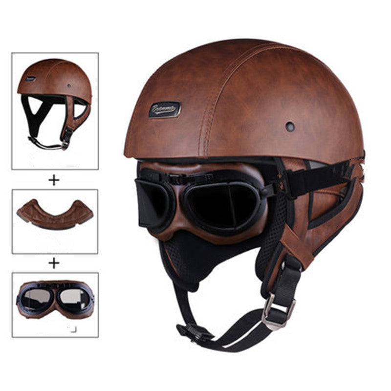 Personalized Retro Pedal Battery Motorcycle Helmet