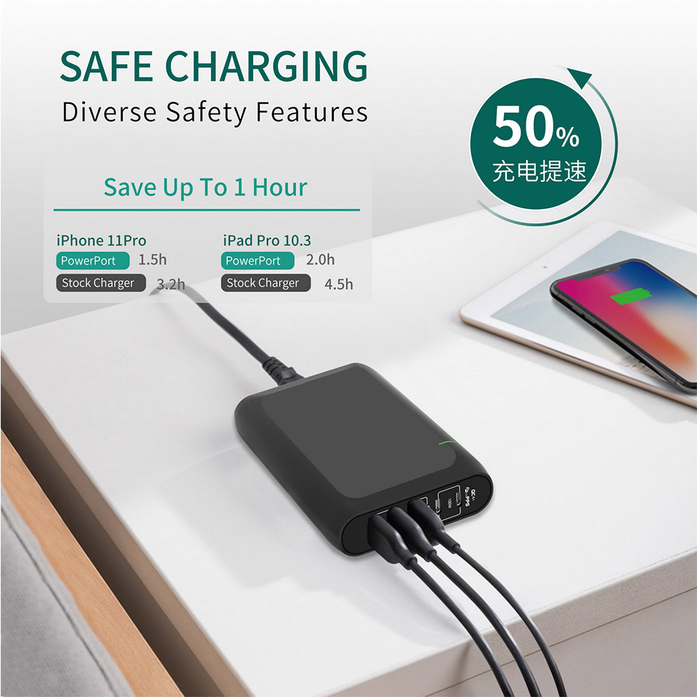 Office Home Travel Smart Digital Display 8-port Usb Mobile Phone Charger